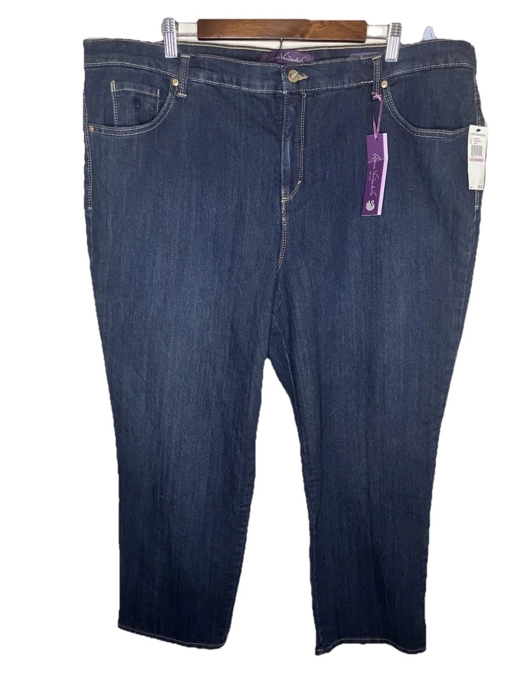 Gloria Vanderbilt Denim Jeans Amanda Classic Fit Tapered Leg Size 22W Short NWT